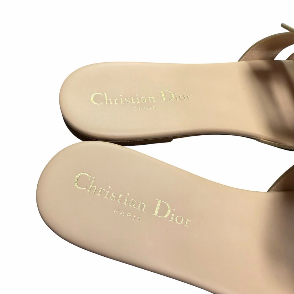 NEW Christian Dior 30 Montaigne Slide Sandal Platinum Gold Womens 38.5 / US 8.5 - Picture 8 of 13